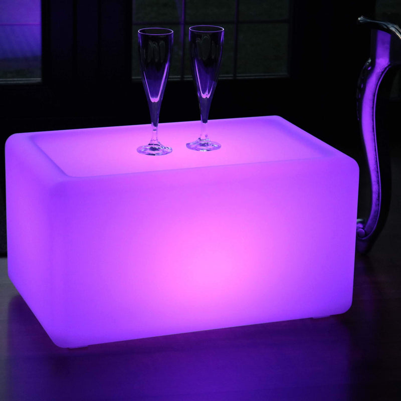 Banc Lumineux, Siège Meuble LED, Lampe de Sol Moderne Multicolore sans Fil