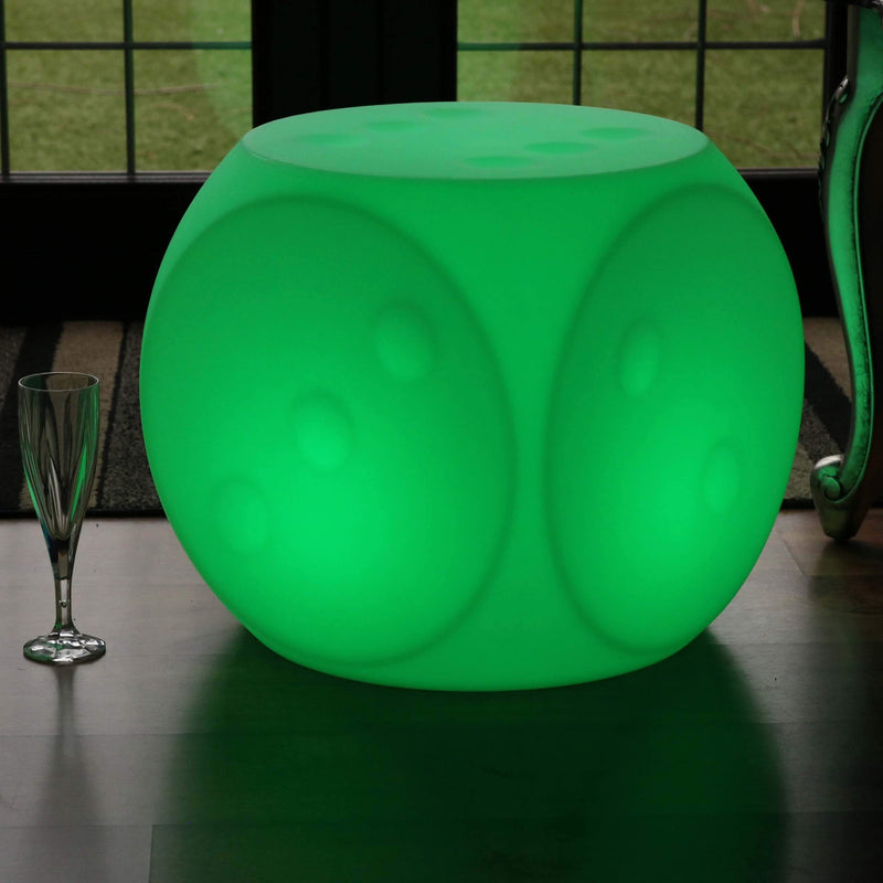 Tabouret Cube Lumineux LED, Lampadaire Rechargeable 40cm, Lumière Sensiorelle