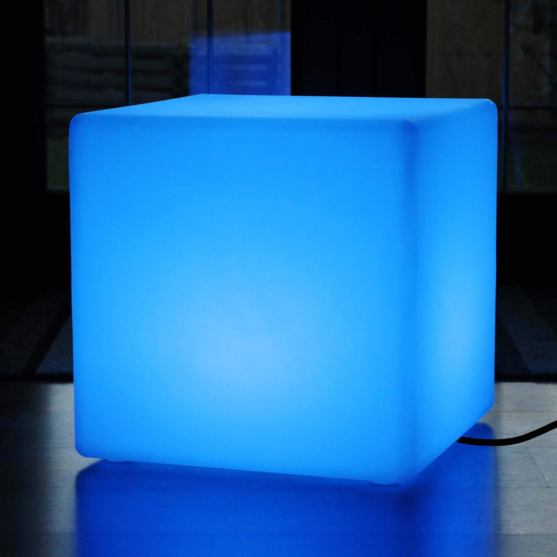 Grand Cube Siège Lumineux LED avec Télécommande, Changement de Couleur, 50cm