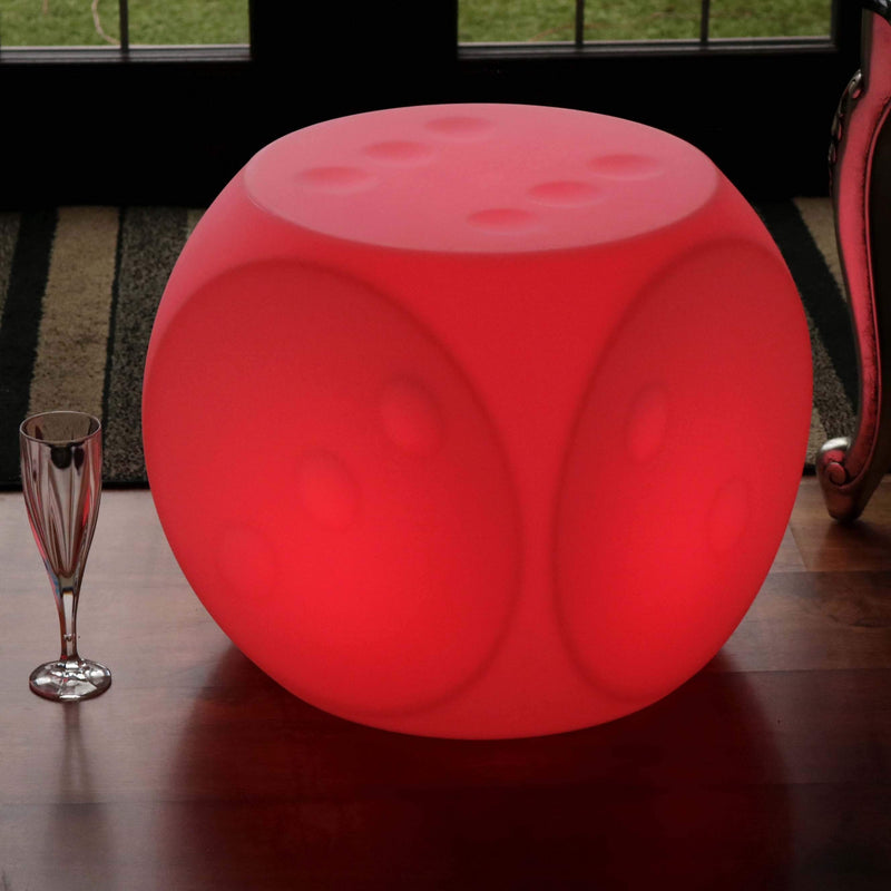 Tabouret Cube Lumineux LED, Lampadaire Rechargeable 40cm, Lumière Sensiorelle