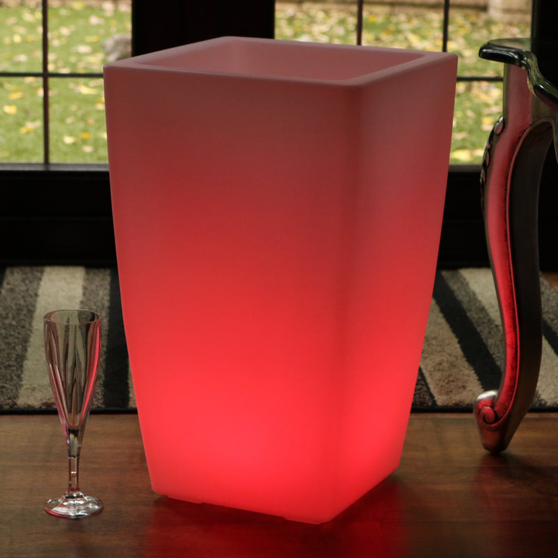 Seau à champagne Porte-glaçons LED 50cm sur pied Refroidisseur de bouteille de vin extérieur jardin