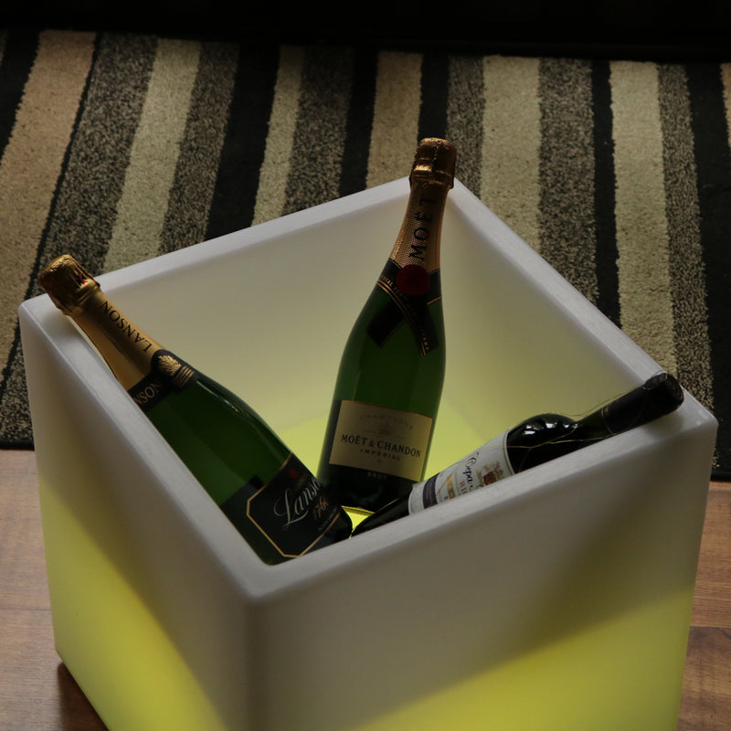 Présentoir à boissons LED, étagère à vin pour champagne, bar mobile modulaire éclairé, 40 x 40 cm