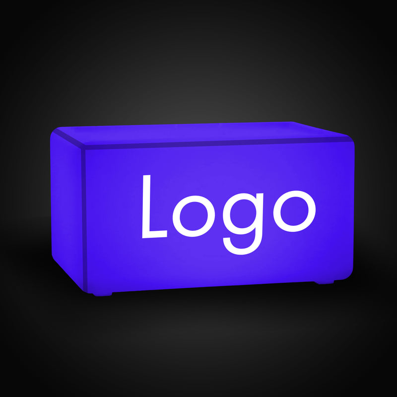 Caisson Lumineux Personnalisé avec Logo, Enseigne Lumineuse, Banc Tabouret Cube Lumineux LED, Panneau Sans Cadre Estampillé pour Exposition, Salon