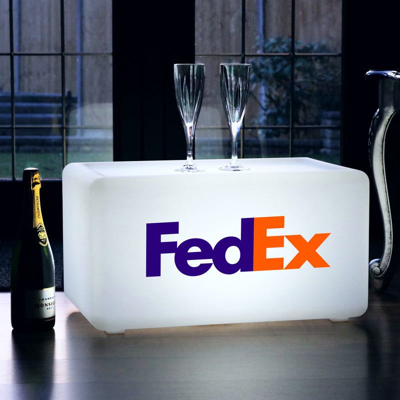 Caisson Lumineux avec Logo, Banc Tabouret Siège LED Personnalisé avec Marque, Panneau d'Affichage Sur Mesure pour Marketing Événementiel