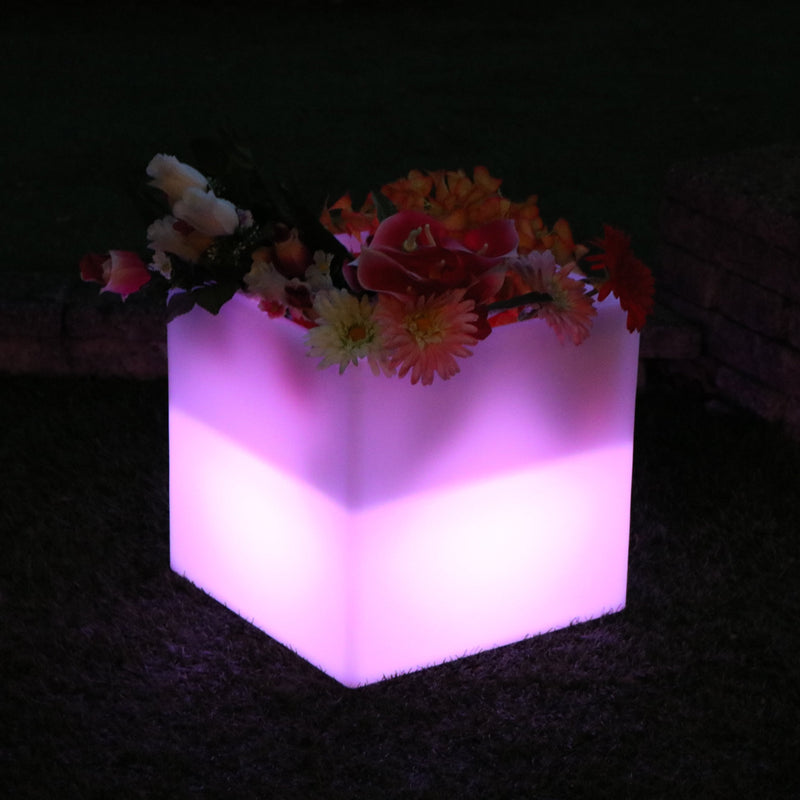 Vase de fleurs à LED RGB sur secteur, pour l'extérieur Pot de plantes jardin patio terrasse balcon