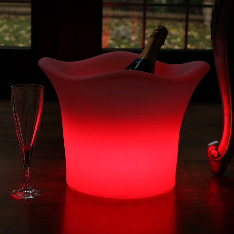 Seau à glace LED jardin extérieur Refroidisseur vin éclairage patio couleur changeante sur secteur