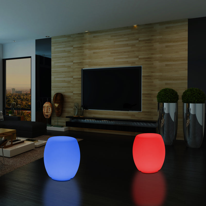 Siège Tabouret LED Lampadaire moderne RGB dimmable avec changement de couleur et télécommande, 44cm
