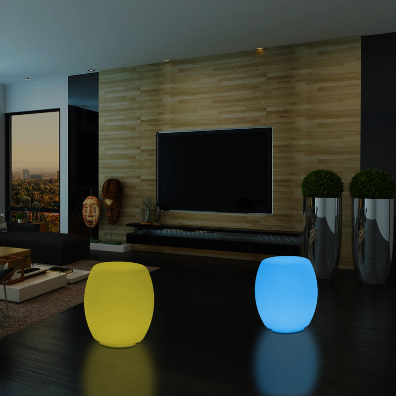 Siège Tabouret LED Lampadaire moderne RGB dimmable avec changement de couleur et télécommande, 44cm