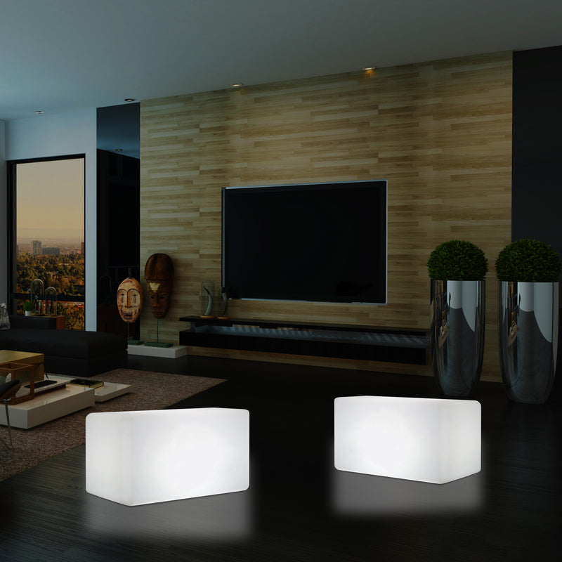 Lampe à LED forme de banquette, 55 x 35 cm Lampe de sol moderne E27 pour salon, lumière blanche