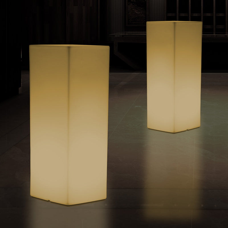 Lampadaire LED colonne socle Lumière haute rectangulaire E27, 110 x 30cm, blanc chaud