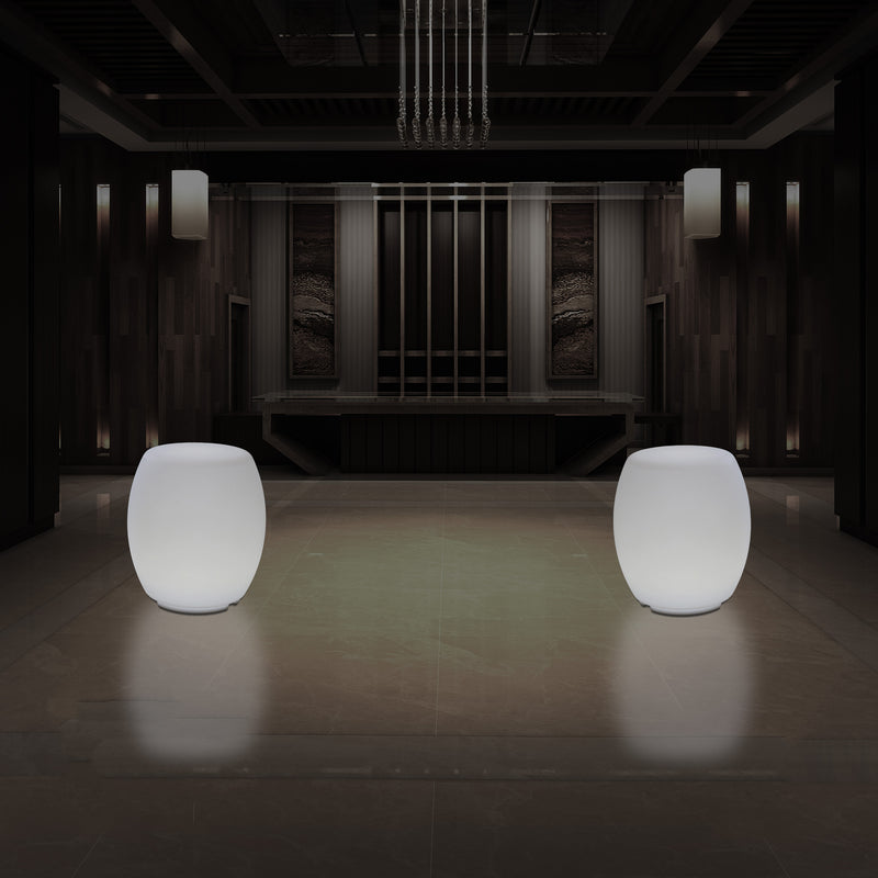 Lampe tabouret siège chaise LED, Lampe de sol design E27 pour le salon, blanc, hauteur de 44 cm
