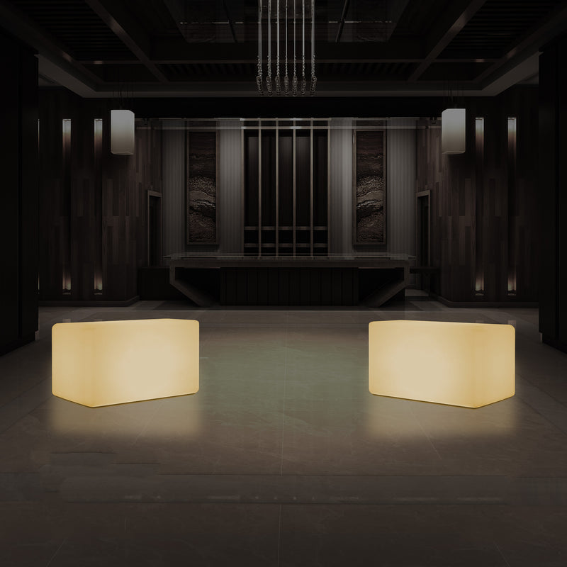 Tabouret Banquette éclairé par LED, blanc chaud E27 Siège lampadaire, 55 x 35 cm