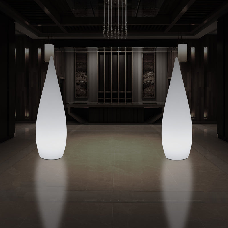 Lampadaire LED E27, 150 cm 1,5 m, élément décoratif, lumière en forme de goutte d'eau, blanc