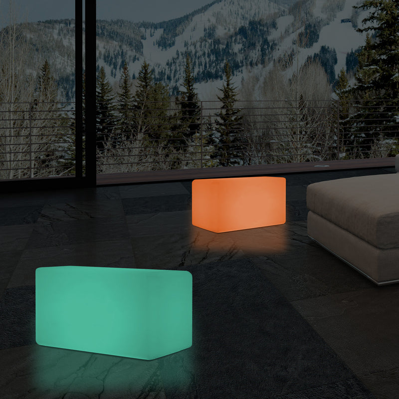Banc LED, Tabouret moderne à couleur changeante, Lampadaire à graduation RGB 55 x 35 cm