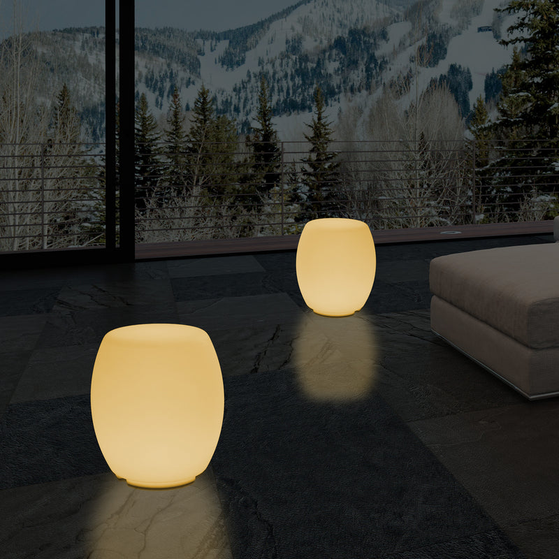 Tabouret Siège éclairé Lampe de sol pour chambre à coucher, Eclairage LED design 44 cm, blanc chaud