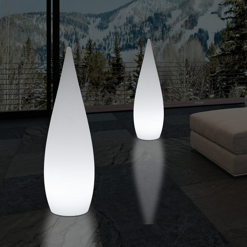 Lampadaire LED E27, 150 cm 1,5 m, élément décoratif, lumière en forme de goutte d'eau, blanc