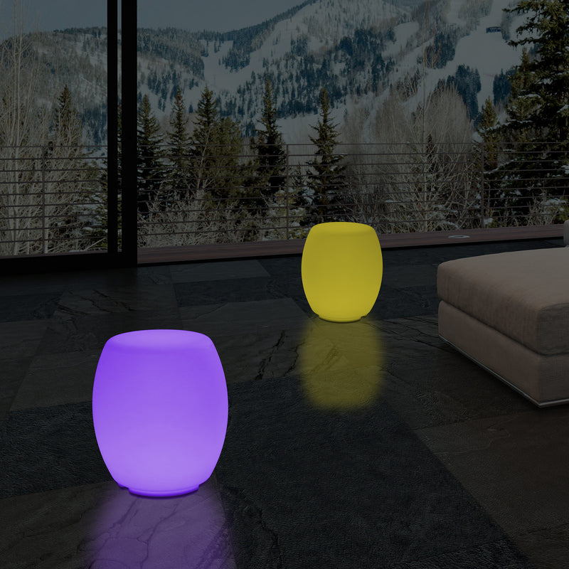Siège Tabouret LED Lampadaire moderne RGB dimmable avec changement de couleur et télécommande, 44cm