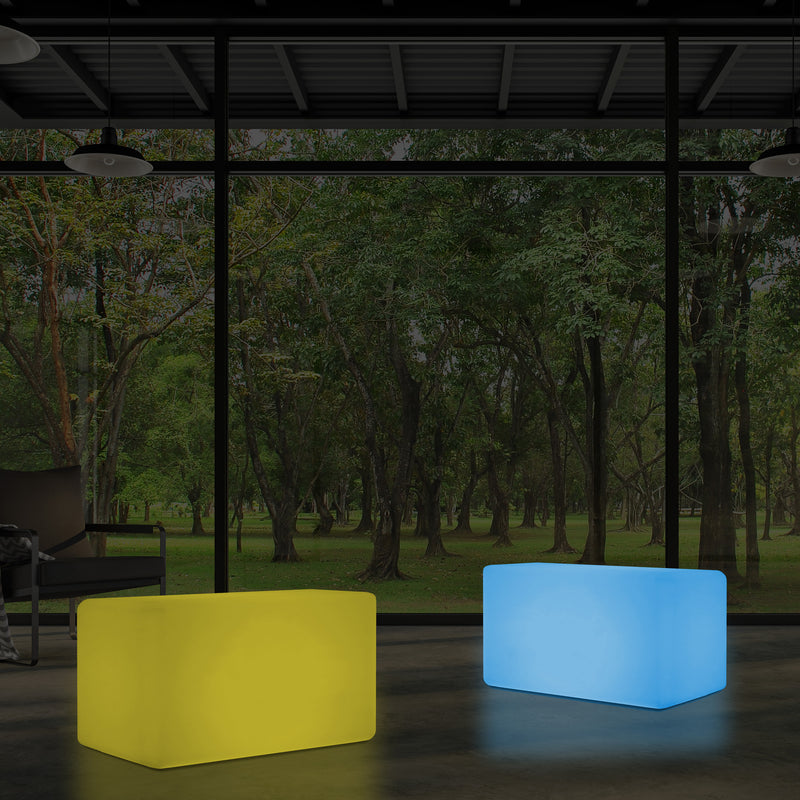 Banc LED, Tabouret moderne à couleur changeante, Lampadaire à graduation RGB 55 x 35 cm