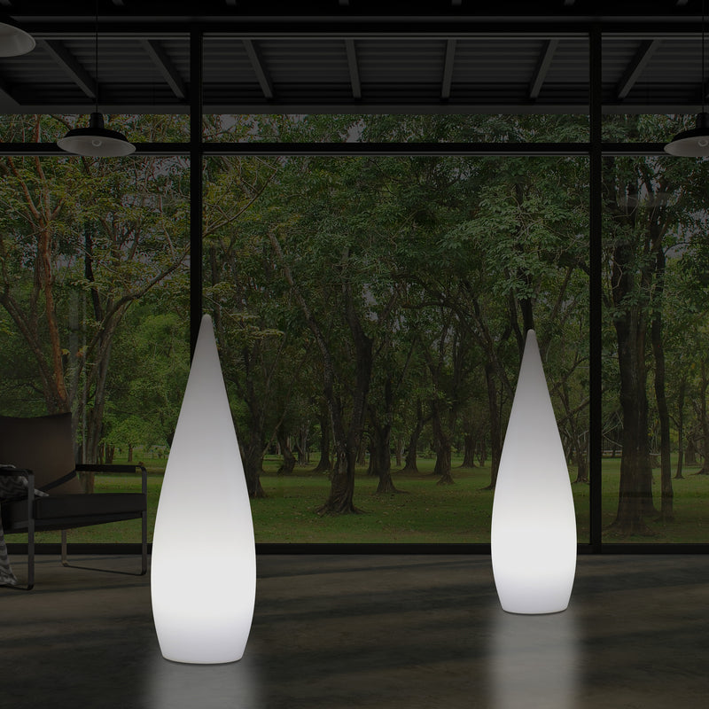 Lampe sur pied E27 pour l'intérieur, 80 cm, goutte d'eau pour le salon, blanc