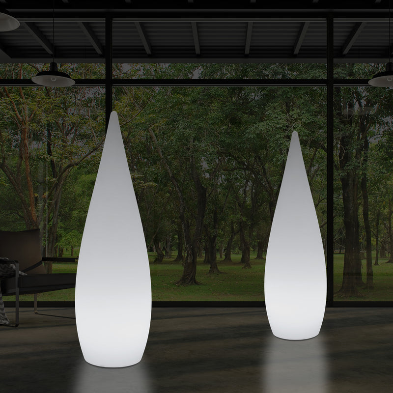 Lampadaire LED E27, 150 cm 1,5 m, élément décoratif, lumière en forme de goutte d'eau, blanc