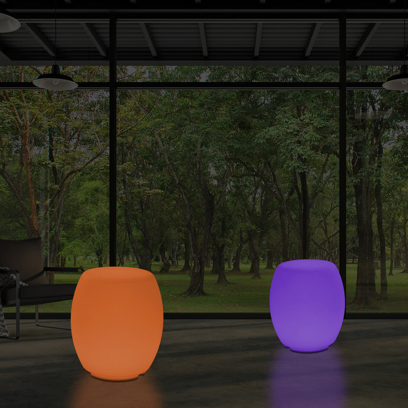 Siège Tabouret LED Lampadaire moderne RGB dimmable avec changement de couleur et télécommande, 44cm