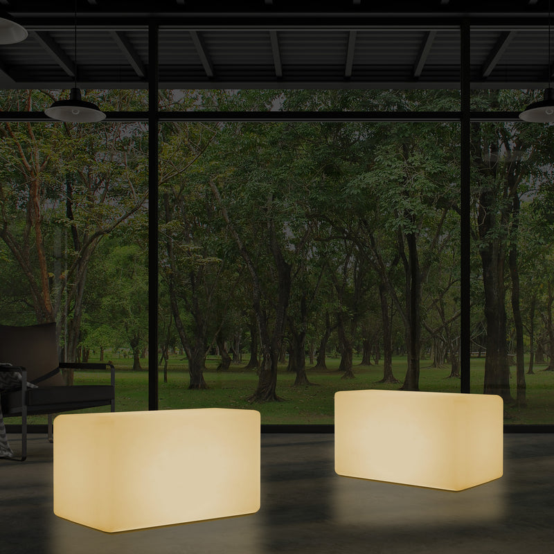 Tabouret Banquette éclairé par LED, blanc chaud E27 Siège lampadaire, 55 x 35 cm