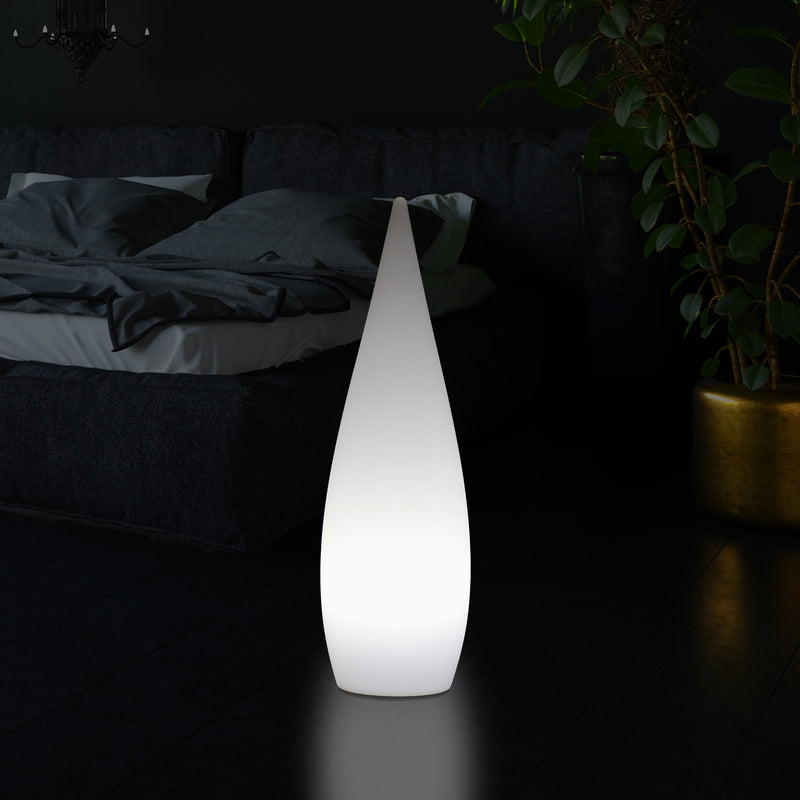 Lampe sur pied E27 pour l'intérieur, 80 cm, goutte d'eau pour le salon, blanc