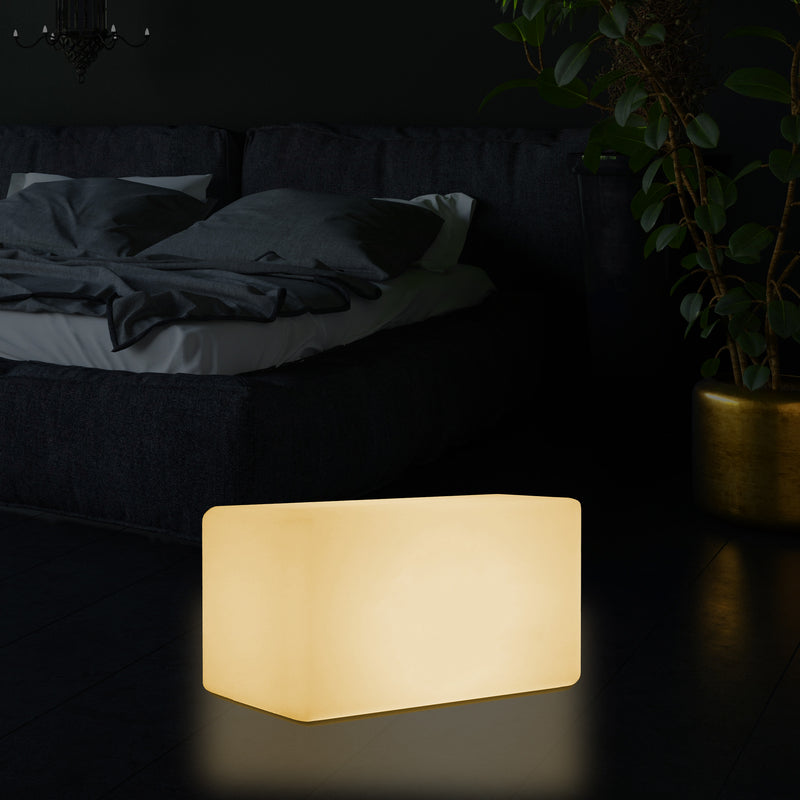 Tabouret Banquette éclairé par LED, blanc chaud E27 Siège lampadaire, 55 x 35 cm