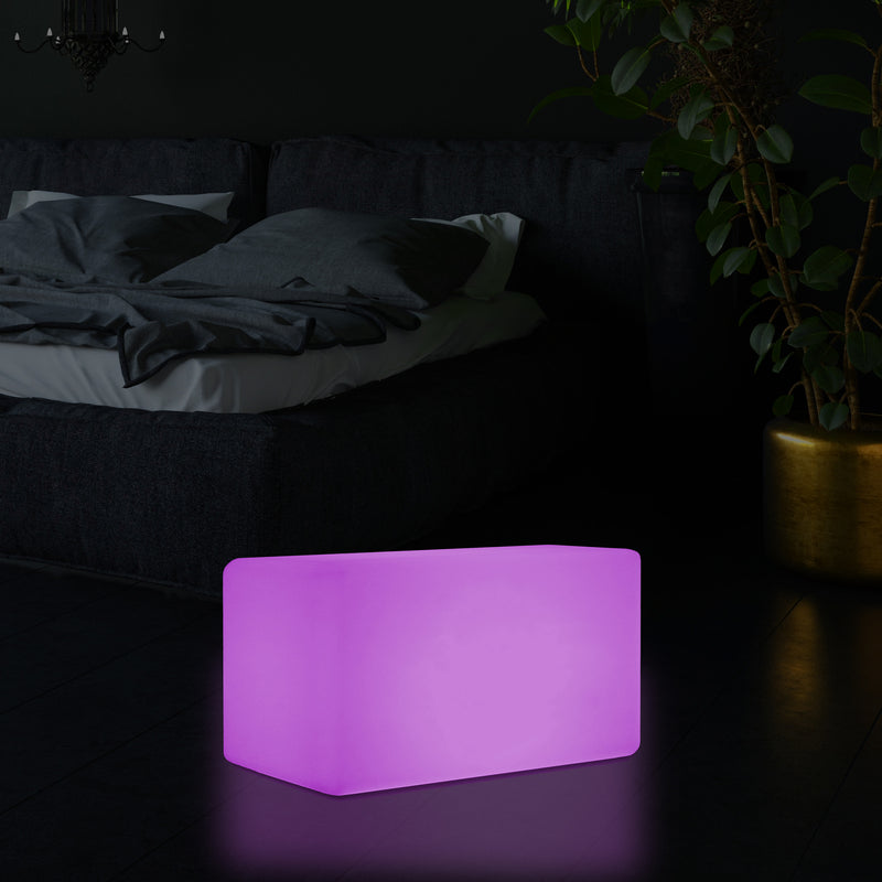 Banc LED, Tabouret moderne à couleur changeante, Lampadaire à graduation RGB 55 x 35 cm