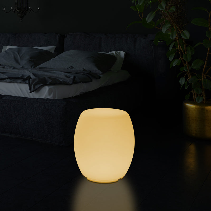Tabouret Siège éclairé Lampe de sol pour chambre à coucher, Eclairage LED design 44 cm, blanc chaud