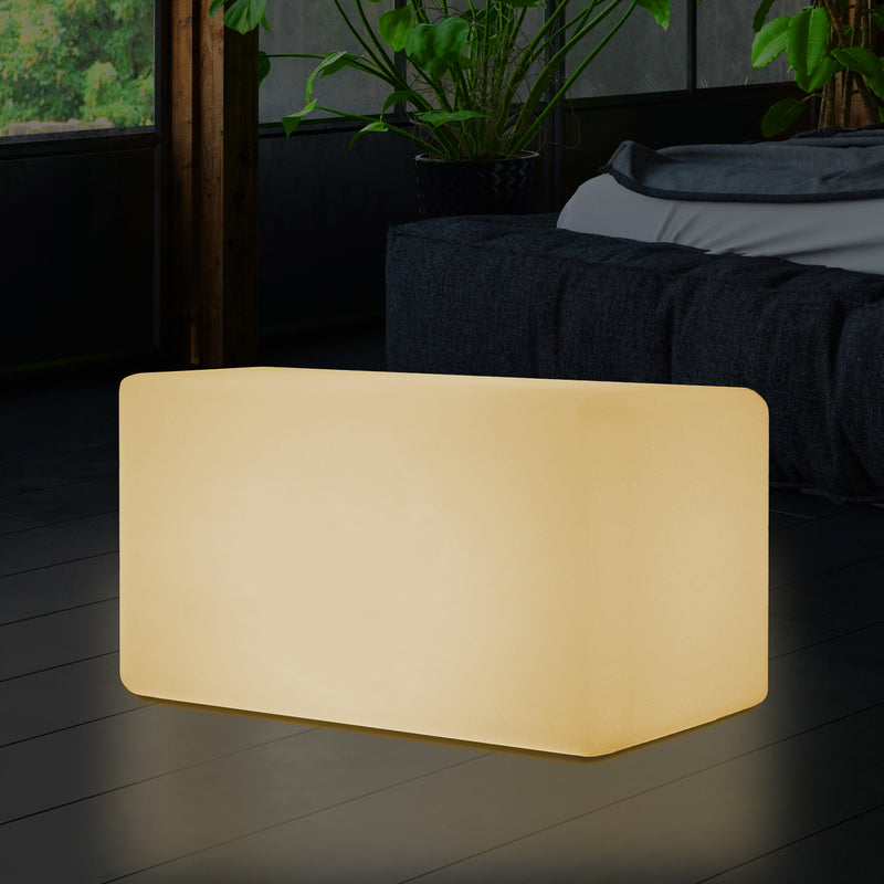 Tabouret Banquette éclairé par LED, blanc chaud E27 Siège lampadaire, 55 x 35 cm