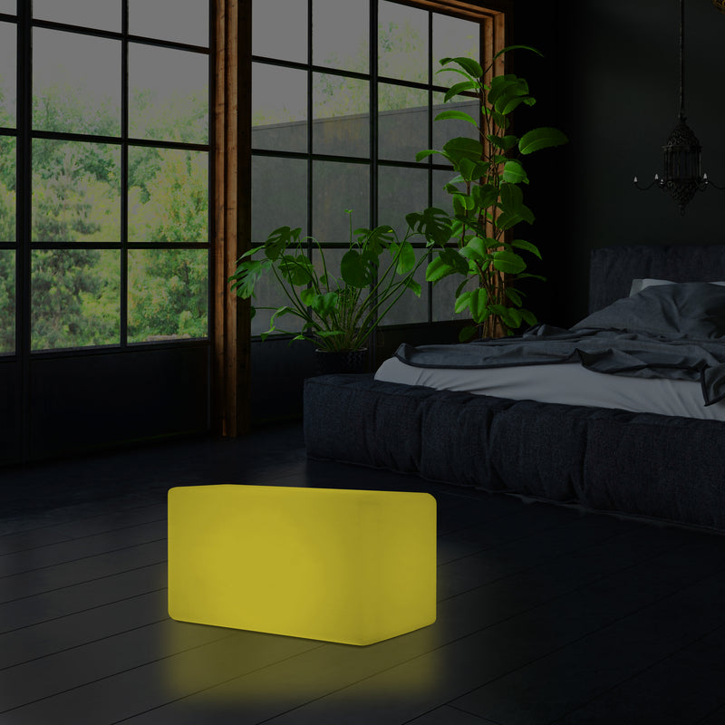 Banc LED, Tabouret moderne à couleur changeante, Lampadaire à graduation RGB 55 x 35 cm
