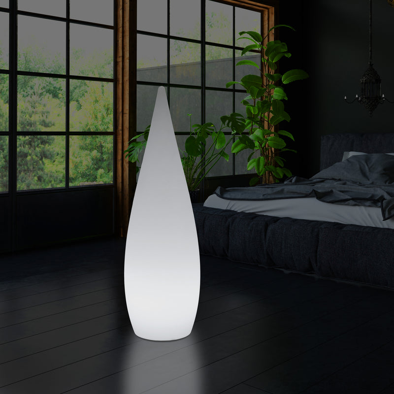 Lampadaire LED E27, 150 cm 1,5 m, élément décoratif, lumière en forme de goutte d'eau, blanc