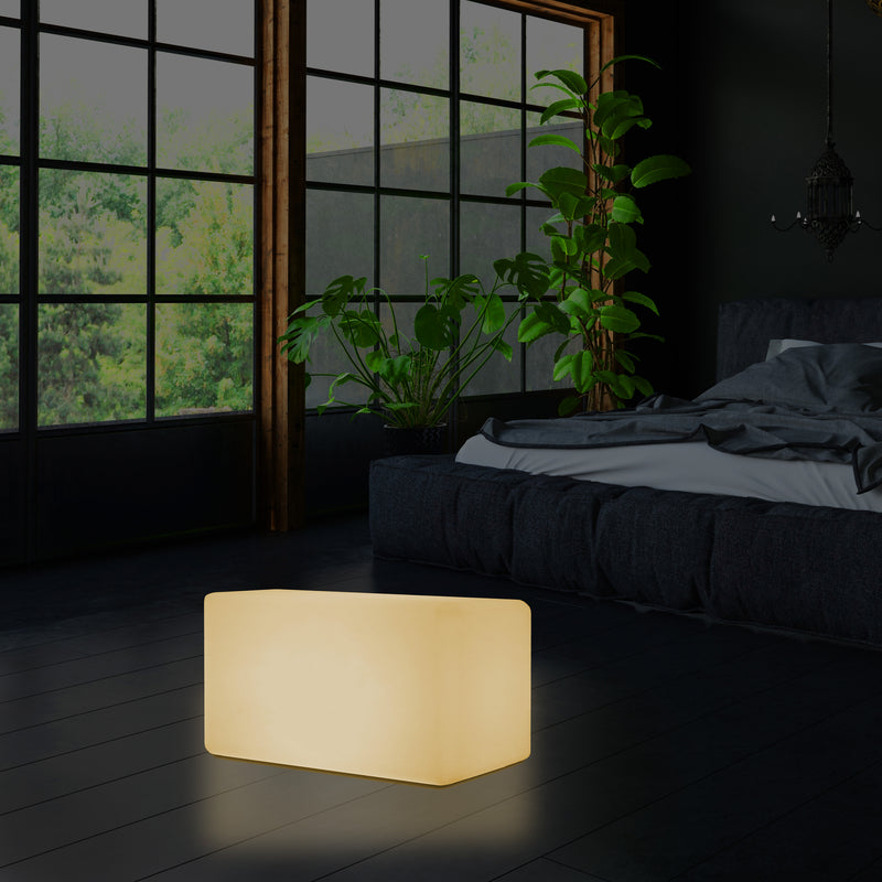 Tabouret Banquette éclairé par LED, blanc chaud E27 Siège lampadaire, 55 x 35 cm