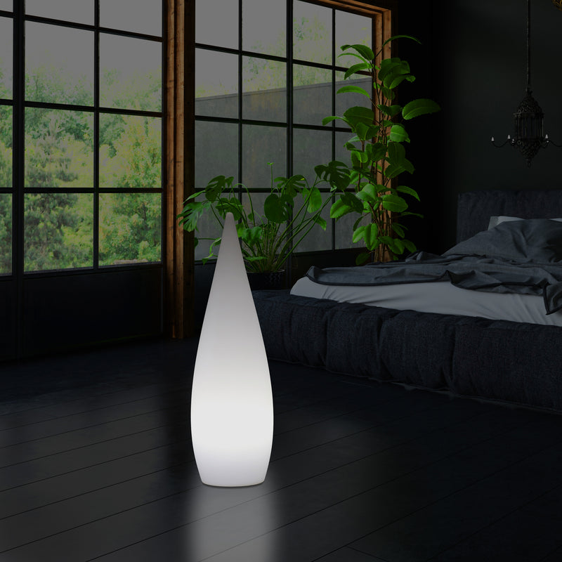 Lampe sur pied E27 pour l'intérieur, 80 cm, goutte d'eau pour le salon, blanc