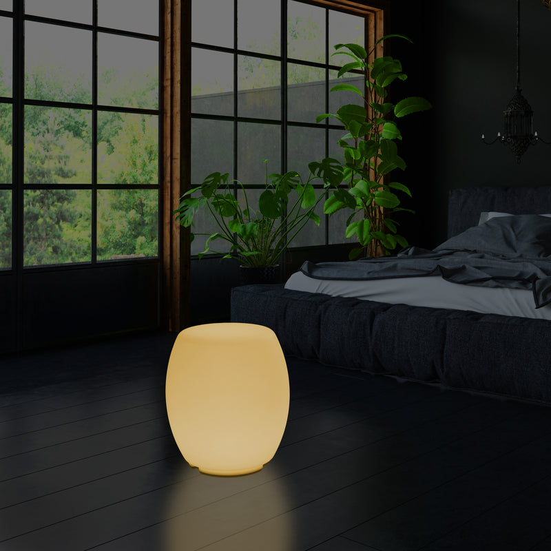 Tabouret Siège éclairé Lampe de sol pour chambre à coucher, Eclairage LED design 44 cm, blanc chaud