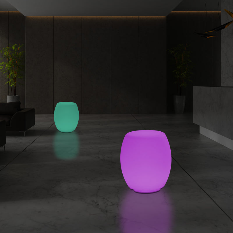 Siège Tabouret LED Lampadaire moderne RGB dimmable avec changement de couleur et télécommande, 44cm