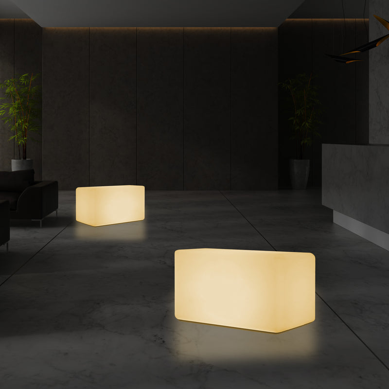 Tabouret Banquette éclairé par LED, blanc chaud E27 Siège lampadaire, 55 x 35 cm