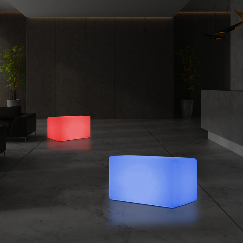 Banc LED, Tabouret moderne à couleur changeante, Lampadaire à graduation RGB 55 x 35 cm