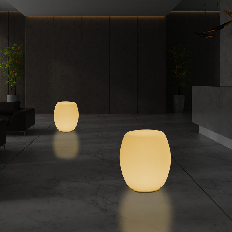Tabouret Siège éclairé Lampe de sol pour chambre à coucher, Eclairage LED design 44 cm, blanc chaud