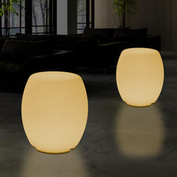 Tabouret Siège éclairé Lampe de sol pour chambre à coucher, Eclairage LED design 44 cm, blanc chaud