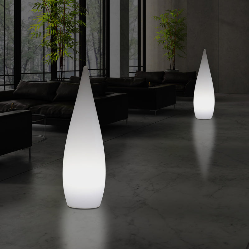 Lampe sur pied E27 pour l'intérieur, 80 cm, goutte d'eau pour le salon, blanc
