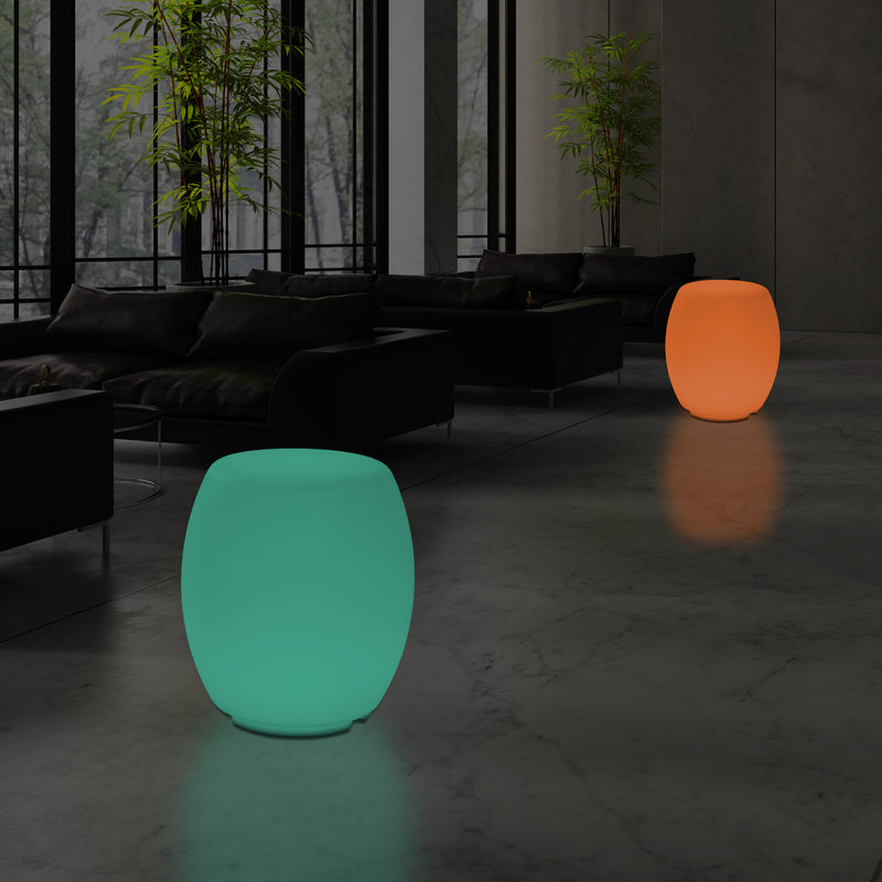 Siège Tabouret LED Lampadaire moderne RGB dimmable avec changement de couleur et télécommande, 44cm