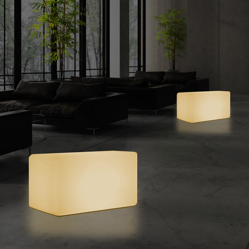Tabouret Banquette éclairé par LED, blanc chaud E27 Siège lampadaire, 55 x 35 cm