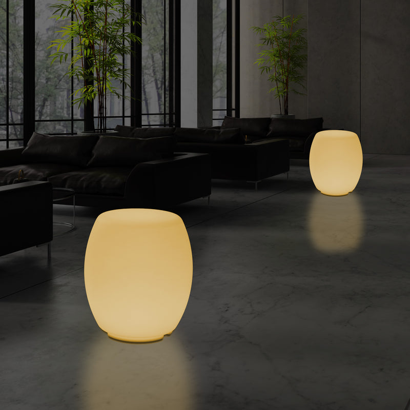 Tabouret Siège éclairé Lampe de sol pour chambre à coucher, Eclairage LED design 44 cm, blanc chaud