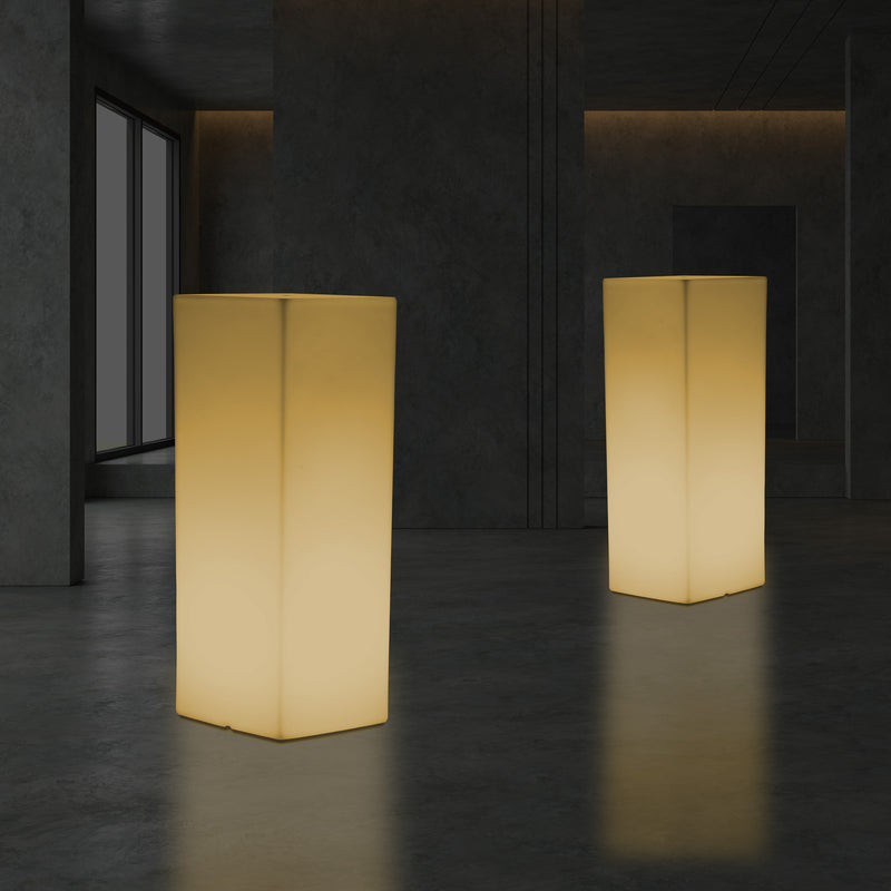 Lampadaire LED colonne socle Lumière haute rectangulaire E27, 110 x 30cm, blanc chaud
