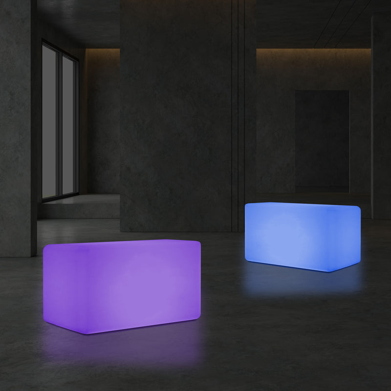 Banc LED, Tabouret moderne à couleur changeante, Lampadaire à graduation RGB 55 x 35 cm