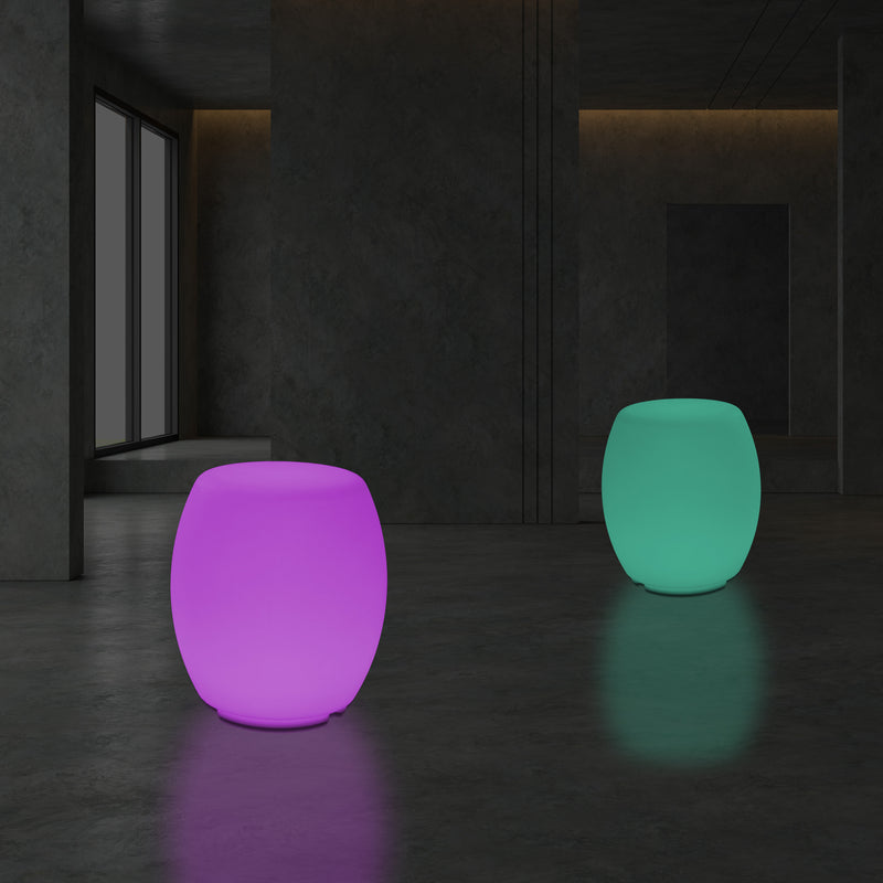 Siège Tabouret LED Lampadaire moderne RGB dimmable avec changement de couleur et télécommande, 44cm