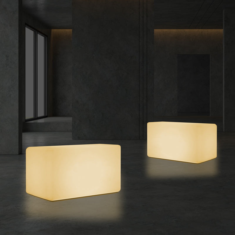Tabouret Banquette éclairé par LED, blanc chaud E27 Siège lampadaire, 55 x 35 cm