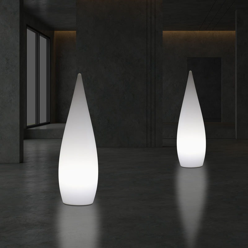 Lampe sur pied E27 pour l'intérieur, 80 cm, goutte d'eau pour le salon, blanc